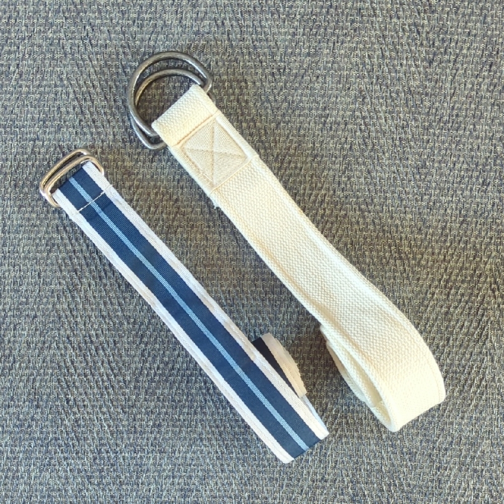 Striped Blue and White Canvas Belt Bundle